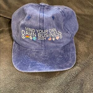 Blue baseball cap with adjustable strap